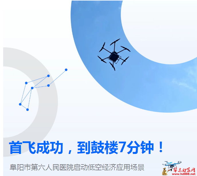 阜陽市首飛成功，到鼓樓7分鐘！阜陽市第六人民醫(yī)院啟動(dòng)低空經(jīng)濟(jì)應(yīng)用場景